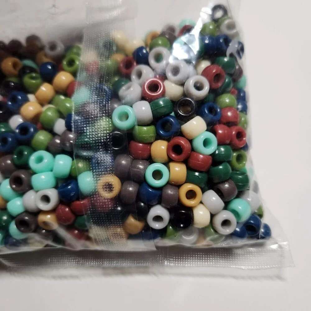 New 1000 Earth-Tone Pony Kandi Beads Craft Supplies Hair Jewelry Beads Bracelet